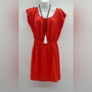 Soprano Reddish-Orange Sleeveless Dress – Preloved Size S